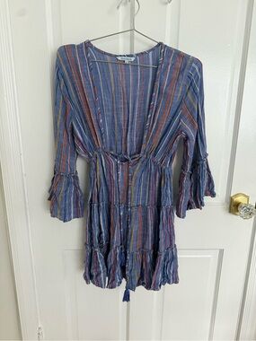 blue island Blue Multi-Stripe Tunic